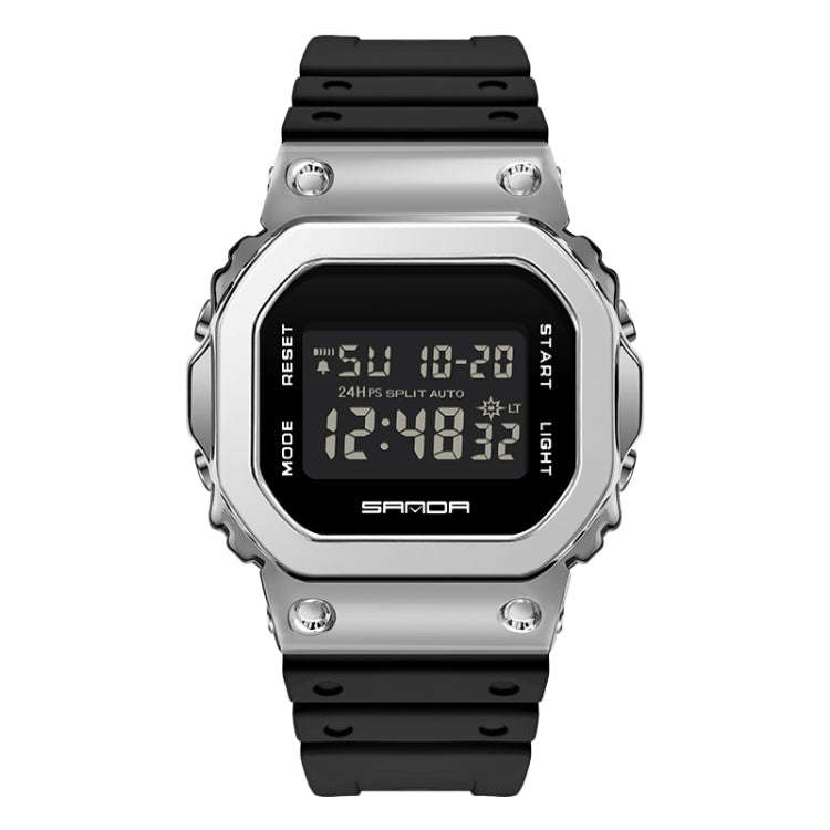 SANDA 2126 Tempered Mirror Luminous Waterproof Dual Display Electronic Watch