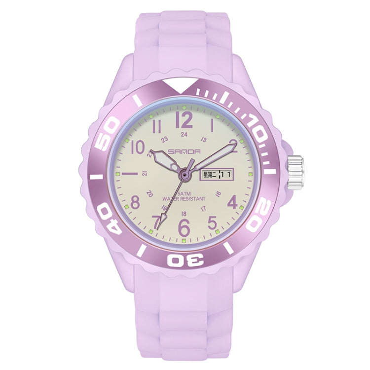 SANDA 1053 Womens TPU Strap Dual Display Waterproof Electronic Watch