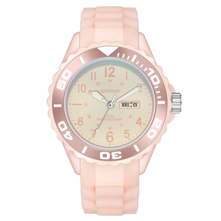 SANDA 1053 Womens TPU Strap Dual Display Waterproof Electronic Watch