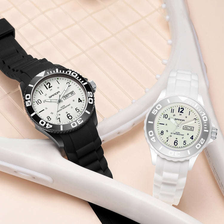 SANDA 1053 Womens TPU Strap Dual Display Waterproof Electronic Watch