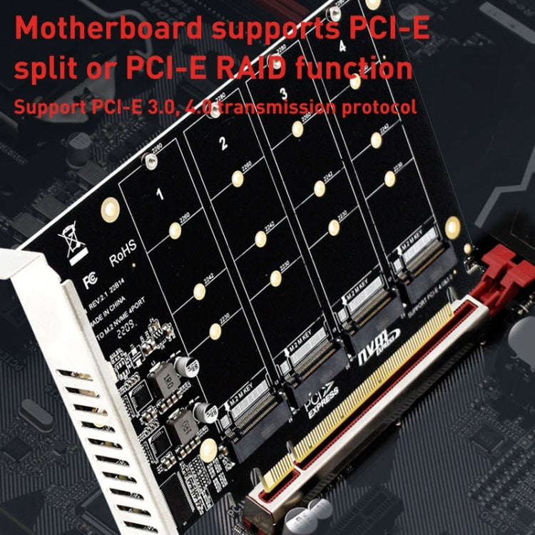 PH44 NVME 4 Disk Array Card PCI-E Signal Split Array Card
