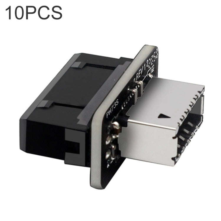 10 PCS 73S Mainboard USB 3.0 19P/20P to Type-E90 Degree Adapter, 10pcs