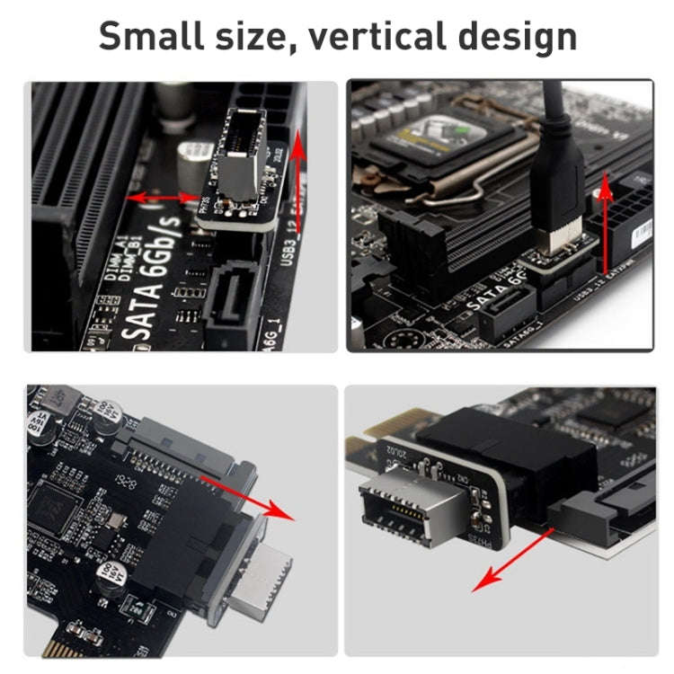 10 PCS 73S Mainboard USB 3.0 19P/20P to Type-E90 Degree Adapter, 10pcs
