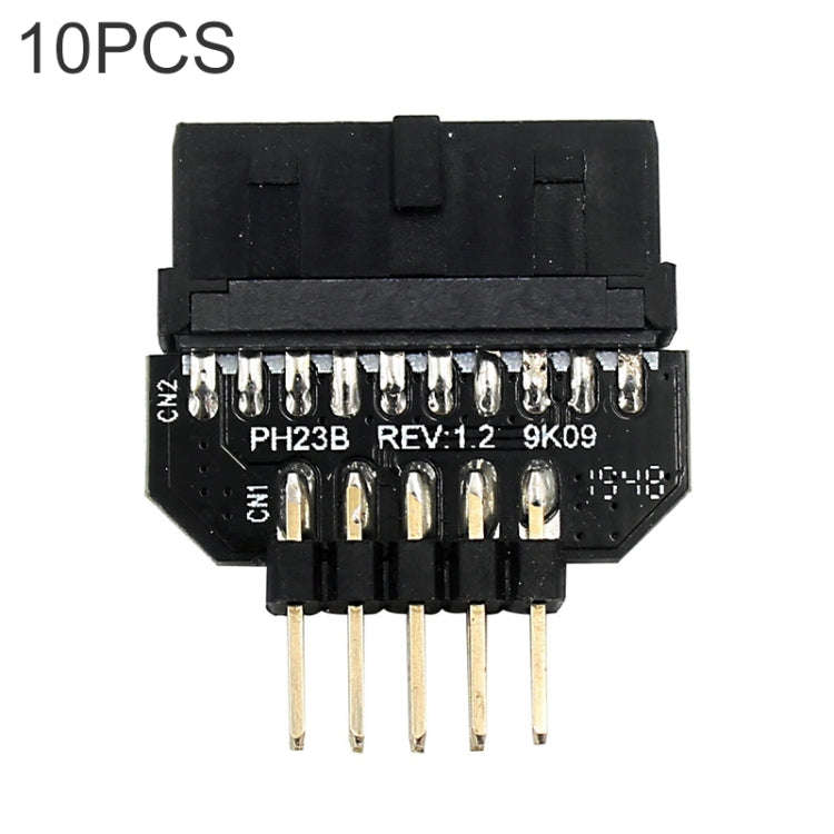 10 PCS Motherboard USB 2.0 9Pin to USB 3.0 19Pin Plug-in Connector Adapter, PH23A, PH23B