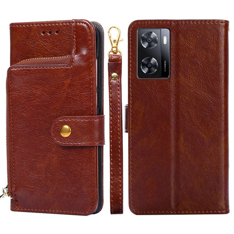 Zipper Bag Leather Phone Case, For OPPO A57 4G 2022, For OPPO Reno7 A JP Version, For Huawei nova...