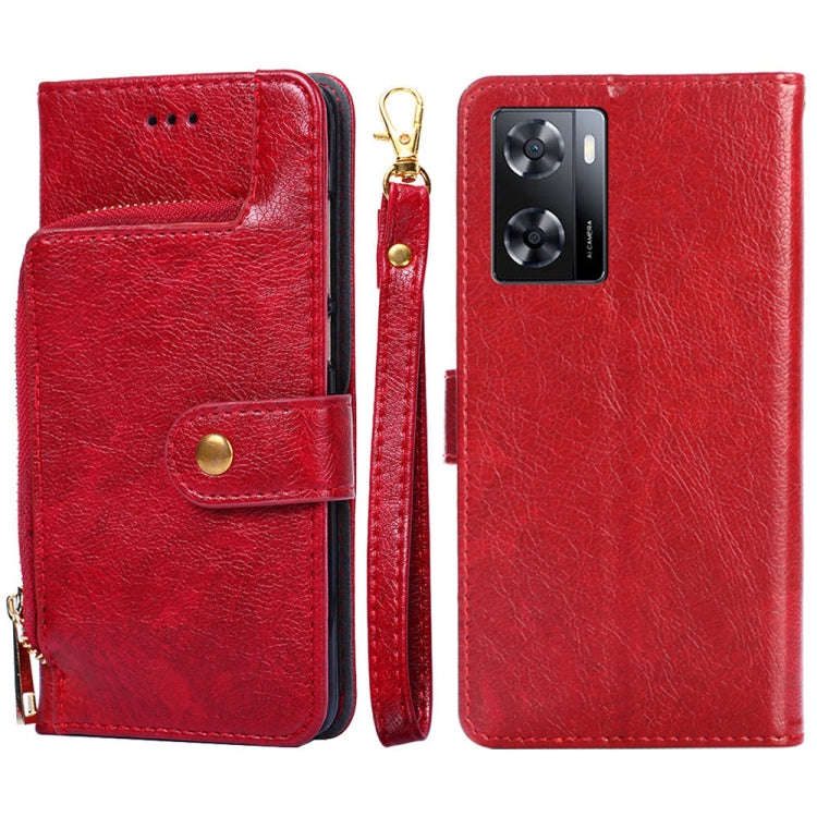 Zipper Bag Leather Phone Case, For OPPO A57 4G 2022, For OPPO Reno7 A JP Version, For Huawei nova...