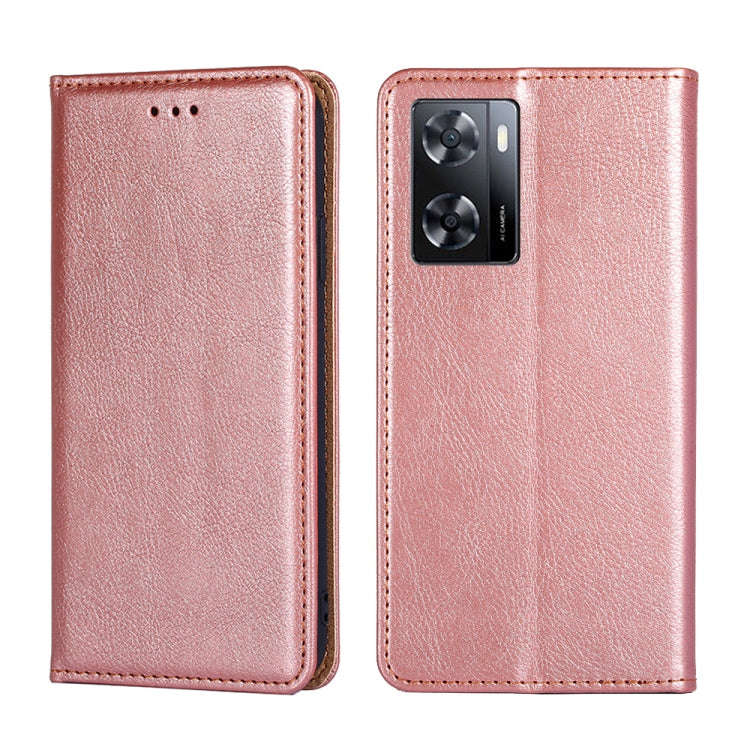 Gloss Oil Solid Color Magnetic Flip Leather Phone Case, For OPPO A57 4G 2022, For OPPO Reno7 A JP...