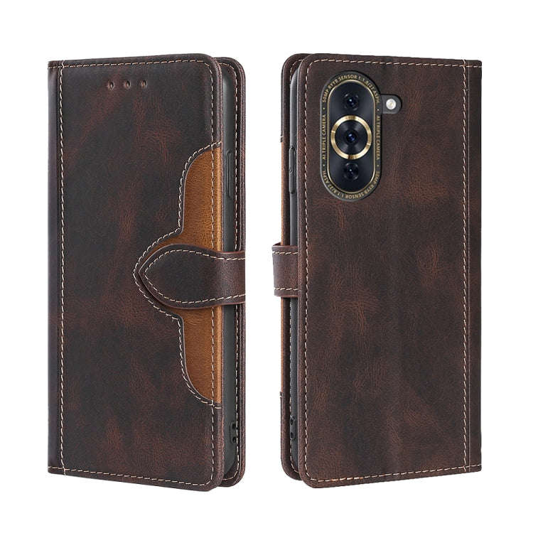 Skin Feel Magnetic Buckle Leather Phone Case, For Huawei nova 10, For Huawei nova 10 Pro, For Nok...