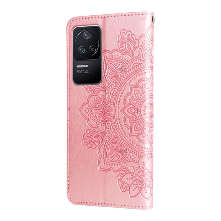 7-petal Flowers Embossing Leather Case, For Xiaomi Redmi K40S / Poco F4, For Xiaomi Redmi Note 11...