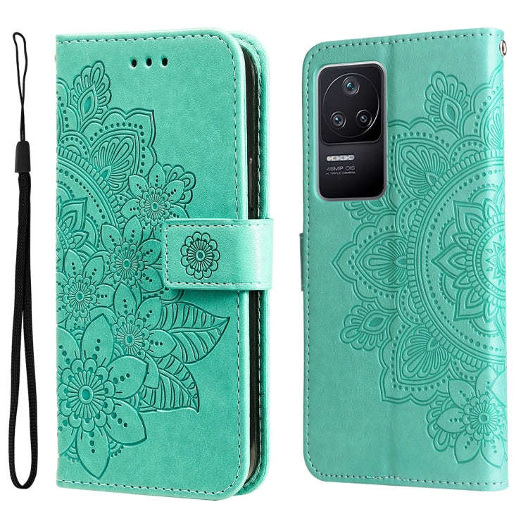 7-petal Flowers Embossing Leather Case, For Xiaomi Redmi K40S / Poco F4, For Xiaomi Redmi Note 11...