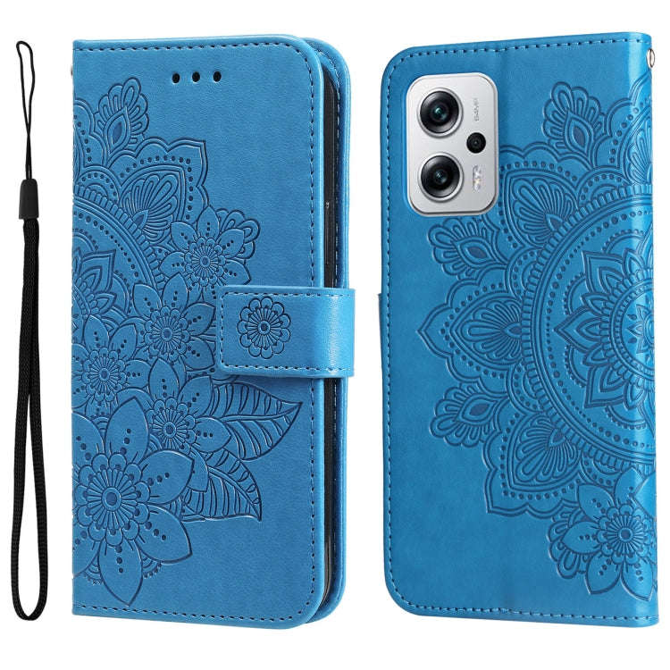 7-petal Flowers Embossing Leather Case, For Xiaomi Redmi K40S / Poco F4, For Xiaomi Redmi Note 11...