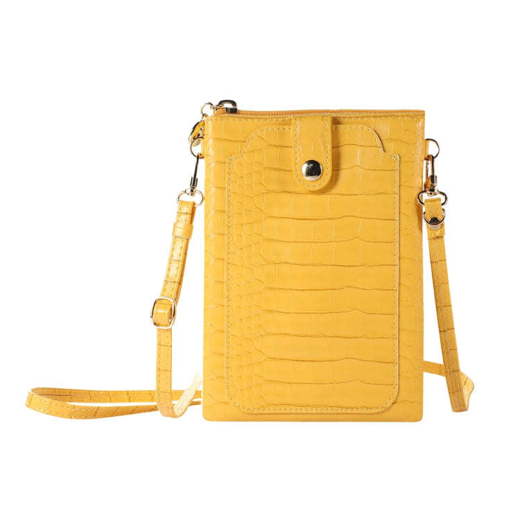 Stone Texture Card Holder Mobile Phone Bag, Zipper with Long Strap