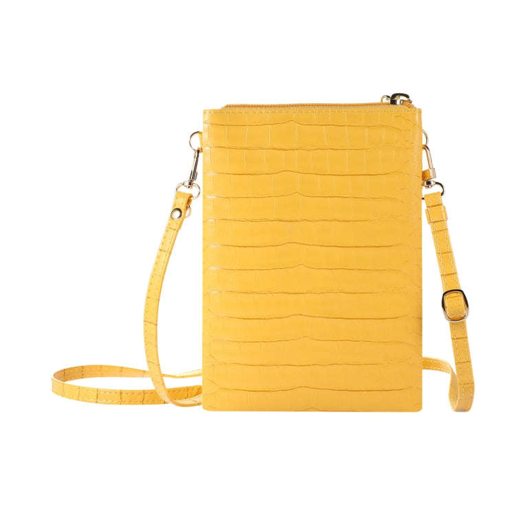 Stone Texture Card Holder Mobile Phone Bag, Zipper with Long Strap