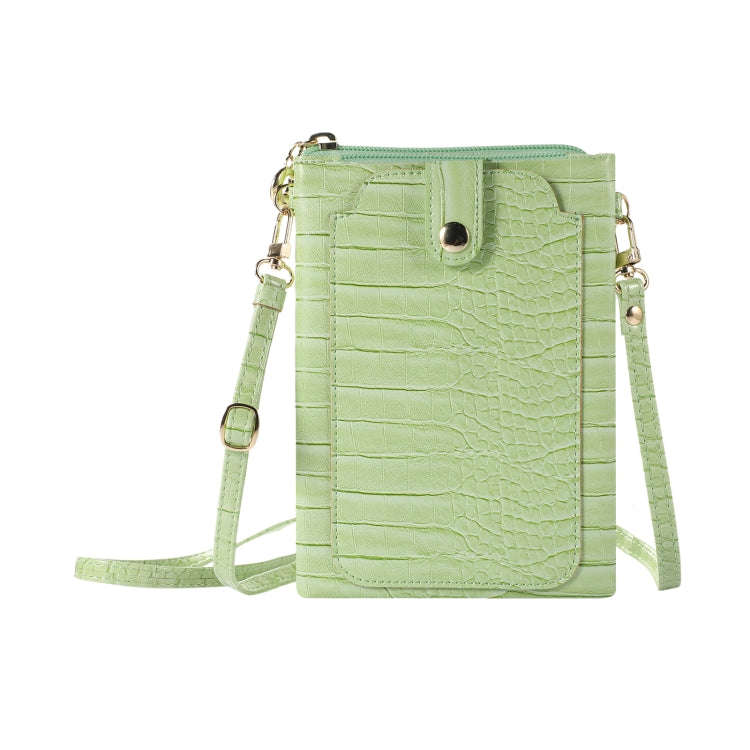 Stone Texture Card Holder Mobile Phone Bag, Zipper with Long Strap