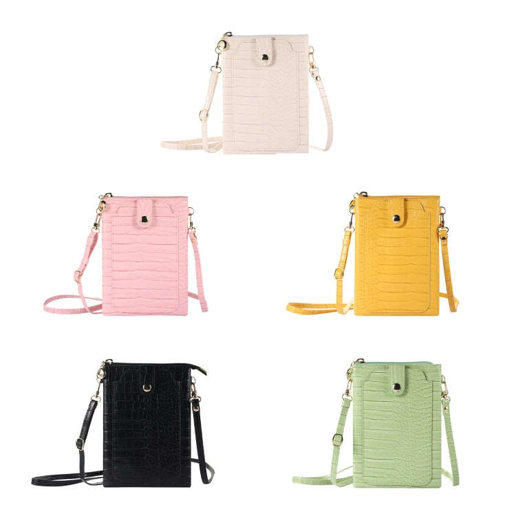Stone Texture Card Holder Mobile Phone Bag, Zipper with Long Strap