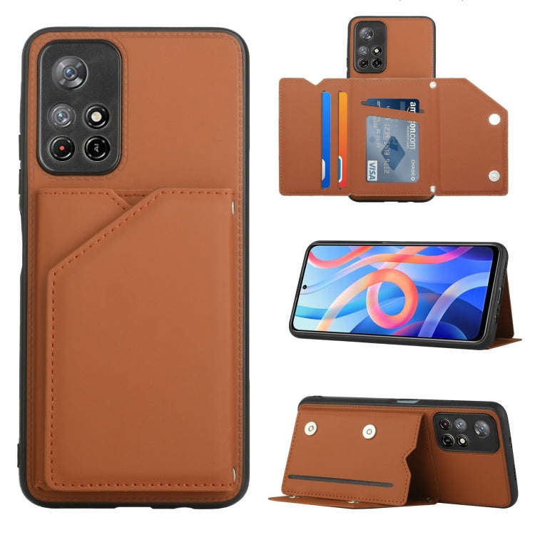 Skin Feel PU + TPU + PC Back Cover Shockproof Case, For Xiaomi Redmi Note 11 5G/Poco M4 Pro 5G, F...