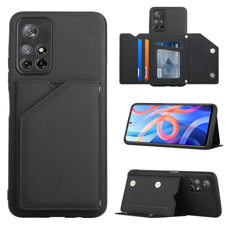 Skin Feel PU + TPU + PC Back Cover Shockproof Case, For Xiaomi Redmi Note 11 5G/Poco M4 Pro 5G, F...