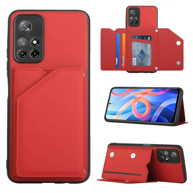 Skin Feel PU + TPU + PC Back Cover Shockproof Case, For Xiaomi Redmi Note 11 5G/Poco M4 Pro 5G, F...