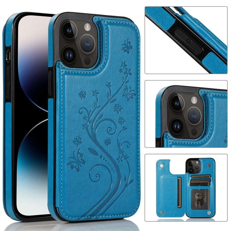 Butterflies Flowers Double Buckle Case, For iPhone 14 Pro Max, For iPhone 14 Pro, For iPhone 14, ...