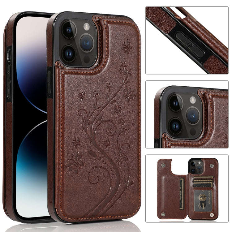 Butterflies Flowers Double Buckle Case, For iPhone 14 Pro Max, For iPhone 14 Pro, For iPhone 14, ...