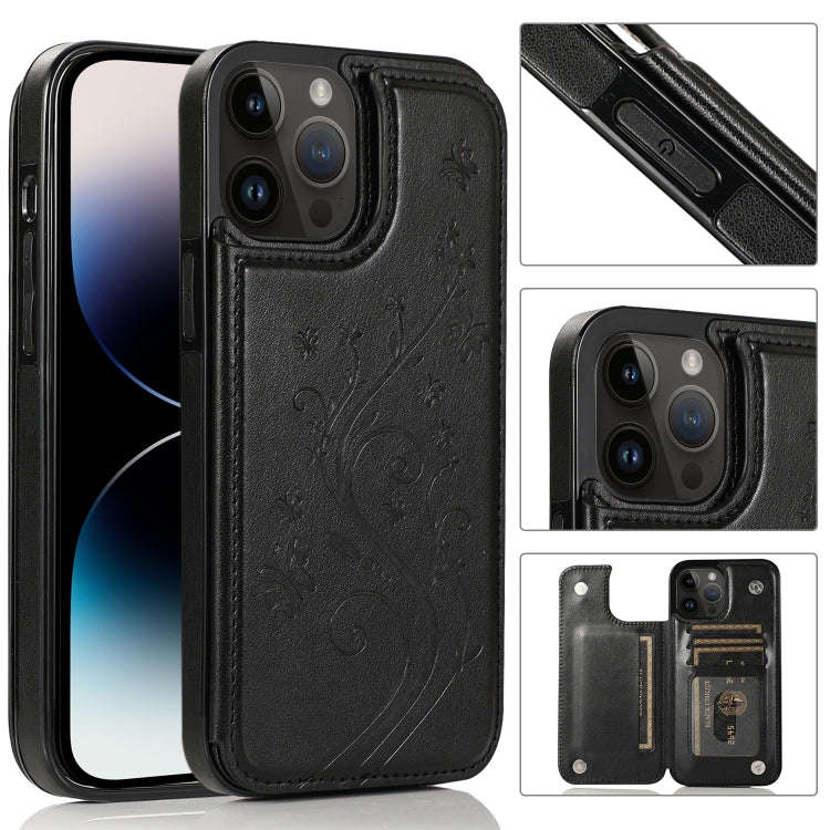 Butterflies Flowers Double Buckle Case, For iPhone 14 Pro Max, For iPhone 14 Pro, For iPhone 14, ...