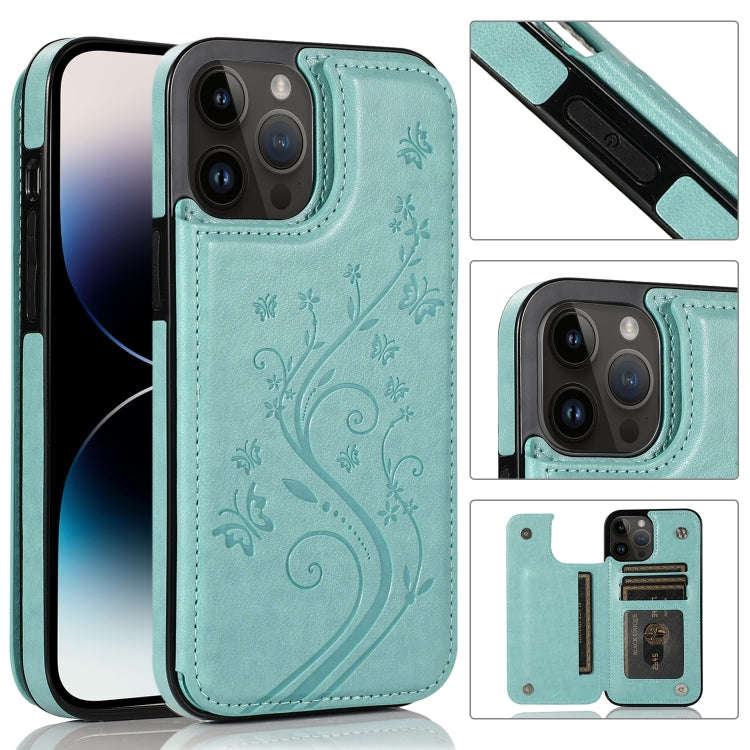 Butterflies Flowers Double Buckle Case, For iPhone 14 Pro Max, For iPhone 14 Pro, For iPhone 14, ...