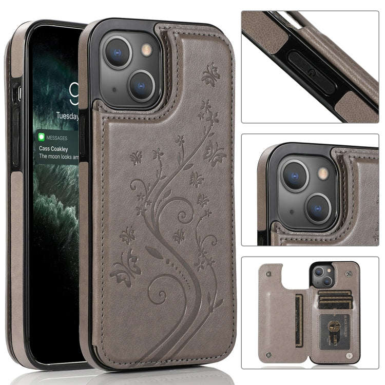 Butterflies Flowers Double Buckle Case, For iPhone 14 Pro Max, For iPhone 14 Pro, For iPhone 14, ...