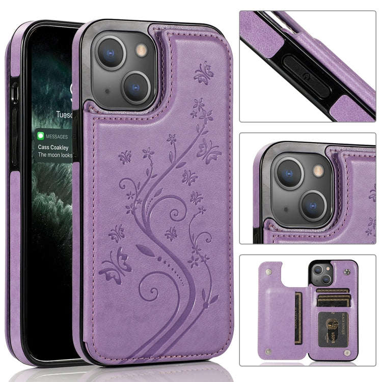 Butterflies Flowers Double Buckle Case, For iPhone 14 Pro Max, For iPhone 14 Pro, For iPhone 14, ...