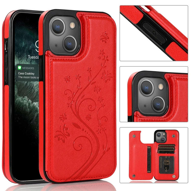 Butterflies Flowers Double Buckle Case, For iPhone 14 Pro Max, For iPhone 14 Pro, For iPhone 14, ...
