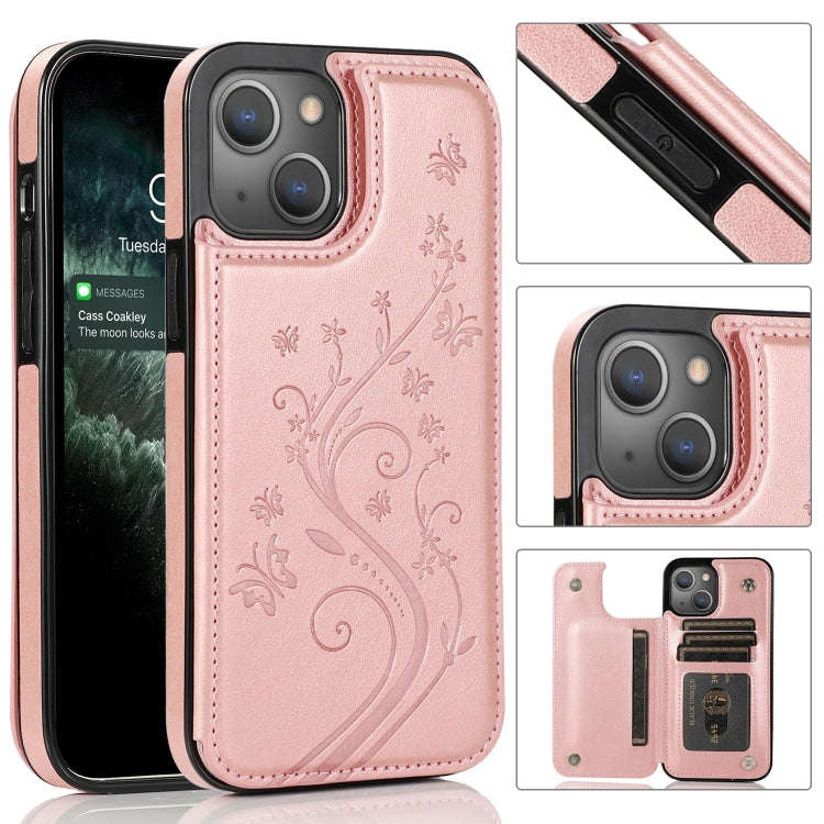 Butterflies Flowers Double Buckle Case, For iPhone 14 Pro Max, For iPhone 14 Pro, For iPhone 14, ...