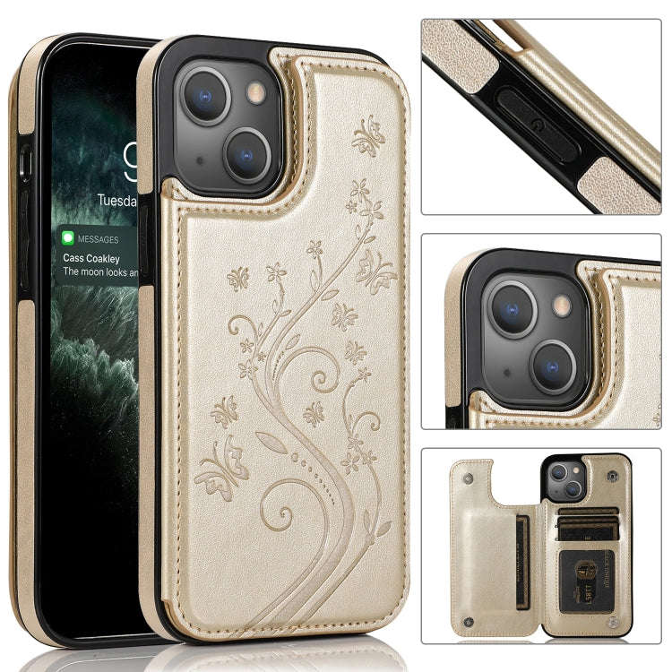 Butterflies Flowers Double Buckle Case, For iPhone 14 Pro Max, For iPhone 14 Pro, For iPhone 14, ...