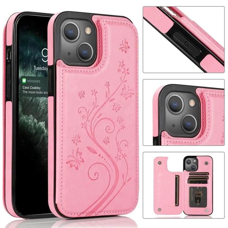 Butterflies Flowers Double Buckle Case, For iPhone 14 Pro Max, For iPhone 14 Pro, For iPhone 14, ...