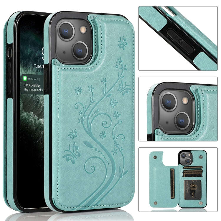 Butterflies Flowers Double Buckle Case, For iPhone 14 Pro Max, For iPhone 14 Pro, For iPhone 14, ...