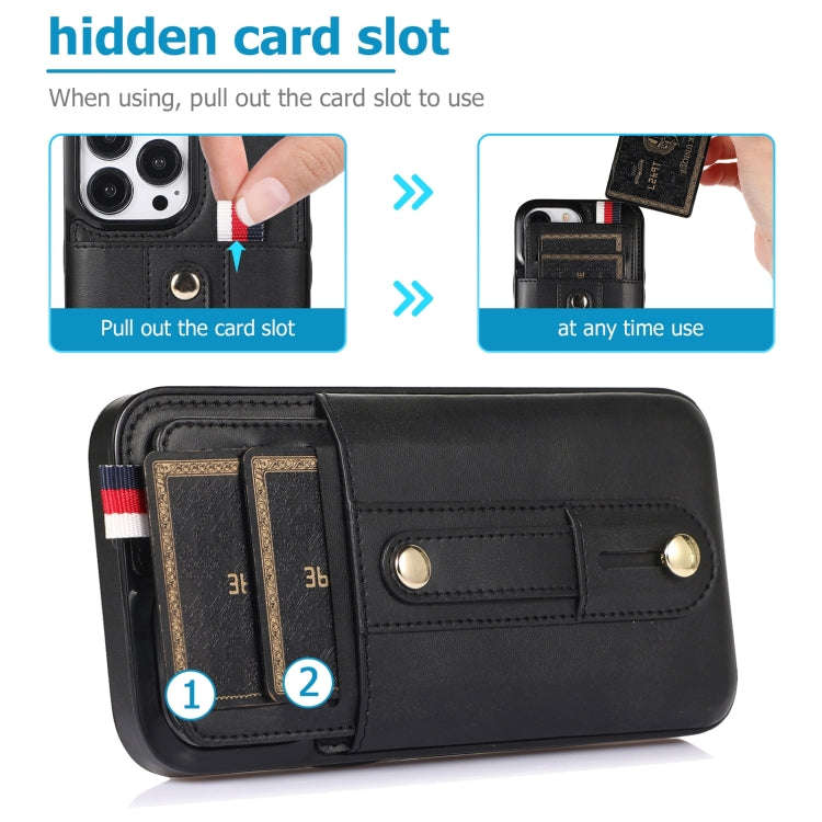 Wristband Kickstand Wallet Leather Phone Case, For iPhone 14 Pro Max, For iPhone 14 Pro, For iPho...