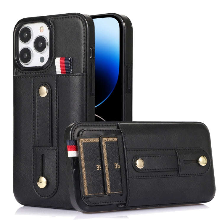 Wristband Kickstand Wallet Leather Phone Case, For iPhone 14 Pro Max, For iPhone 14 Pro, For iPho...
