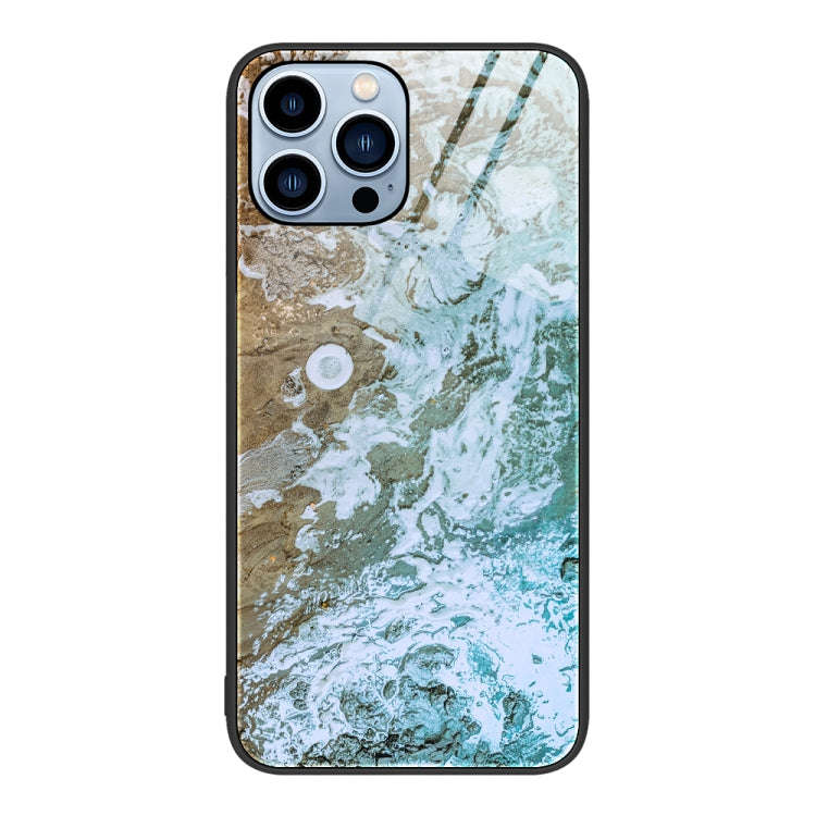 Marble Pattern Glass Protective Phone Case, For iPhone 13 Pro Max, For iPhone 13 Pro, For iPhone ...