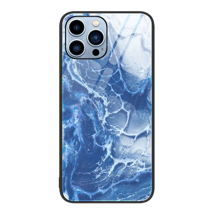Marble Pattern Glass Protective Phone Case, For iPhone 13 Pro Max, For iPhone 13 Pro, For iPhone ...