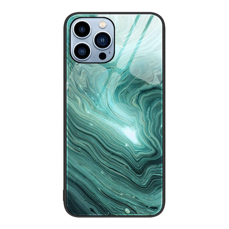 Marble Pattern Glass Protective Phone Case, For iPhone 13 Pro Max, For iPhone 13 Pro, For iPhone ...