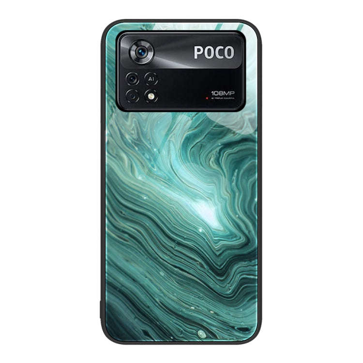 Marble Pattern Glass Protective Phone Case, For Xiaomi Poco X4 Pro 5G