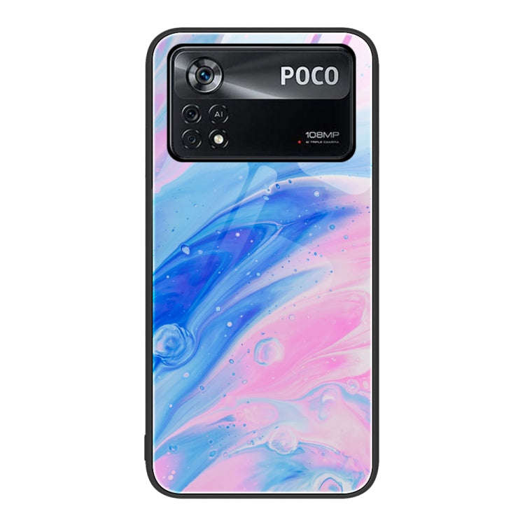 Marble Pattern Glass Protective Phone Case, For Xiaomi Poco X4 Pro 5G