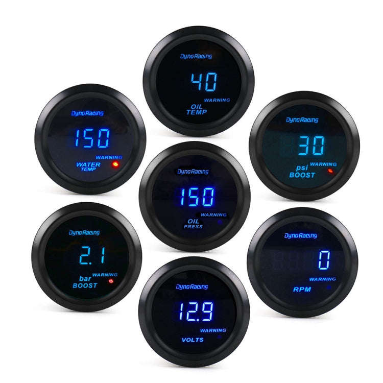 Car Modified 12V Universal 52mm Blue Light Digital Display Meter, Voltmeter, Water Temperature Ga...