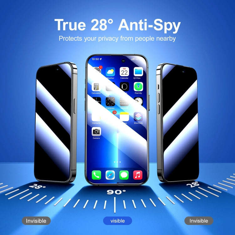 JOYROOM 2.5D Screen Printing Full Screen Black Edge Privacy Tempered Glass Film, For iPhone 14 Pl...