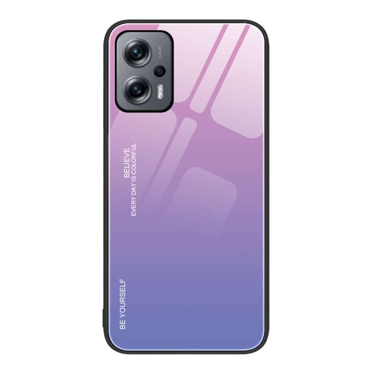 Gradient Color Glass Case, For Xiaomi Redmi Note 11E, For Xiaomi Redmi Note 11T Pro, For Xiaomi P...