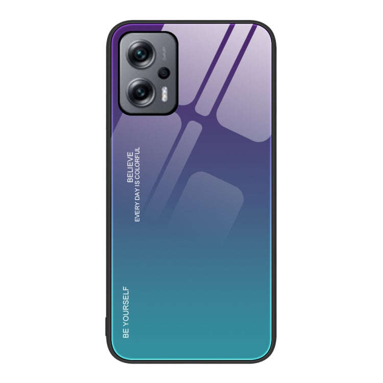 Gradient Color Glass Case, For Xiaomi Redmi Note 11E, For Xiaomi Redmi Note 11T Pro, For Xiaomi P...