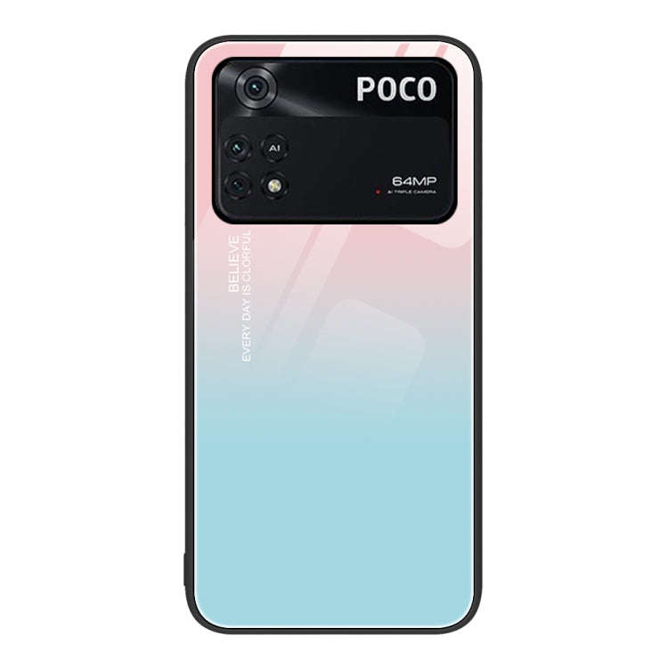 Colorful Painted Glass Phone Case, For Xiaomi Poco M4 Pro