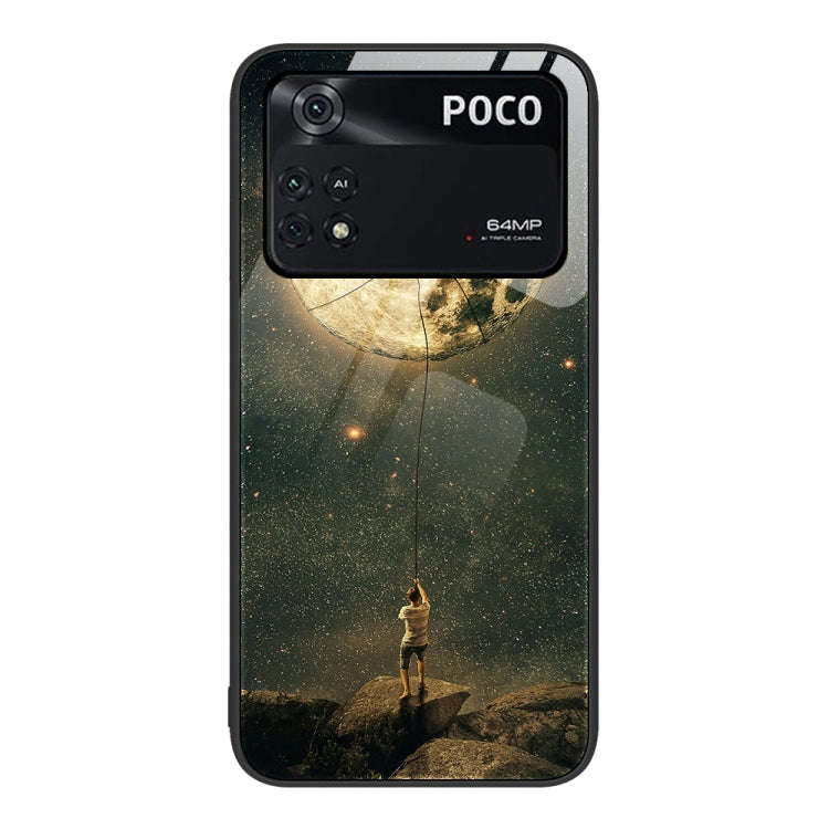 Colorful Painted Glass Phone Case, For Xiaomi Poco M4 Pro