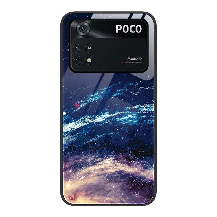 Colorful Painted Glass Phone Case, For Xiaomi Poco M4 Pro