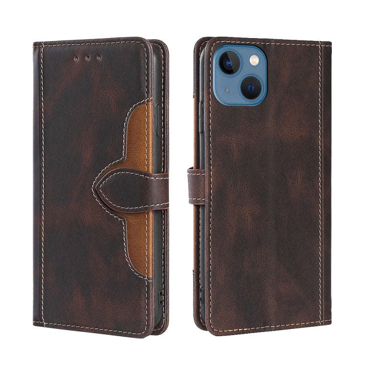 Skin Feel Magnetic Buckle Leather Phone Case, For iPhone 14, For iPhone 14 Plus, For iPhone 14 Pr...