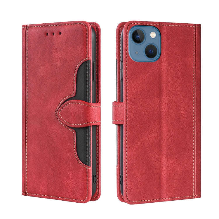 Skin Feel Magnetic Buckle Leather Phone Case, For iPhone 14, For iPhone 14 Plus, For iPhone 14 Pr...