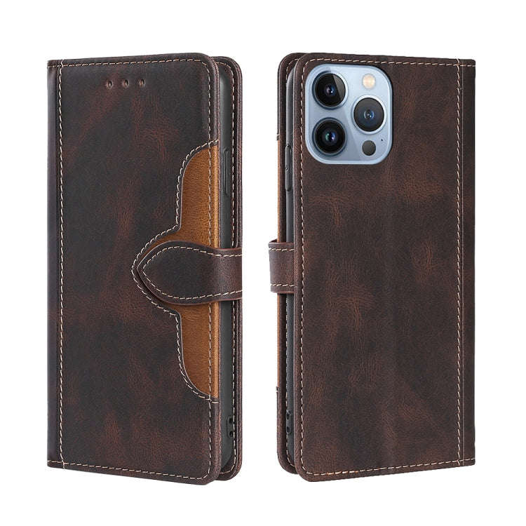 Skin Feel Magnetic Buckle Leather Phone Case, For iPhone 14, For iPhone 14 Plus, For iPhone 14 Pr...